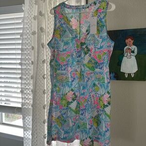 Lilly Pulitzer Pink and Blue Patterned Mini Dress